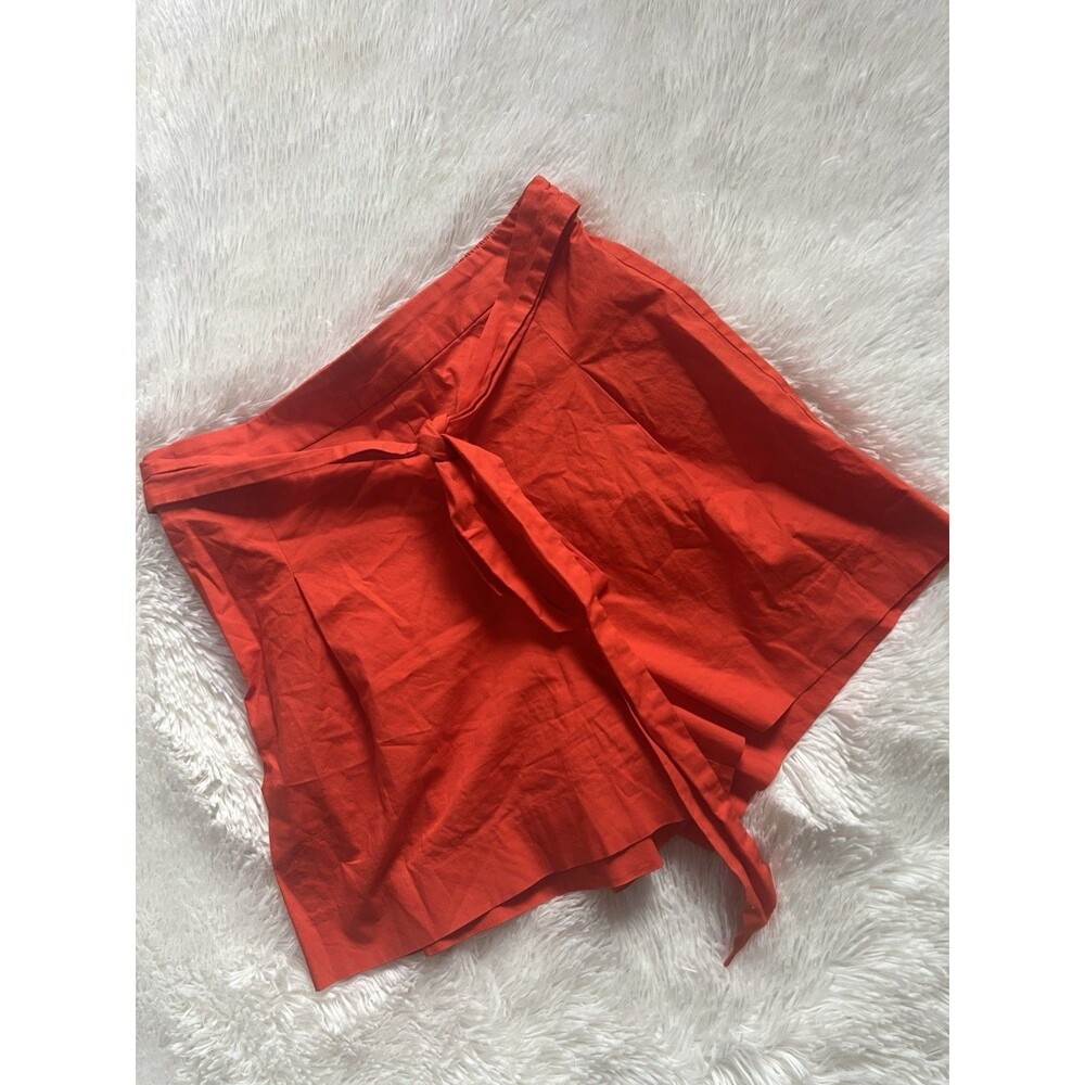 J. Crew Mercantile Tie-Waist Shorts Size 4 Orange Cotton Stretch Summer Casual